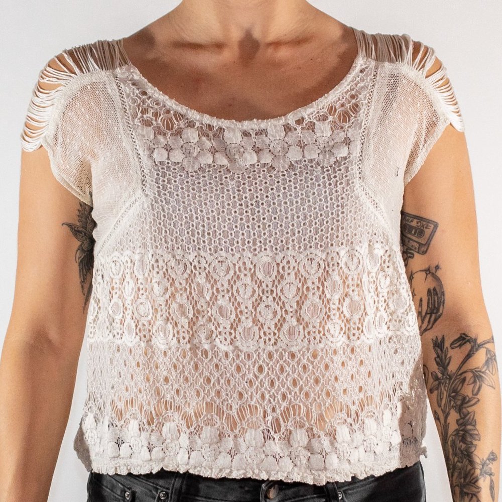 Cream Crochet Lace Blouse